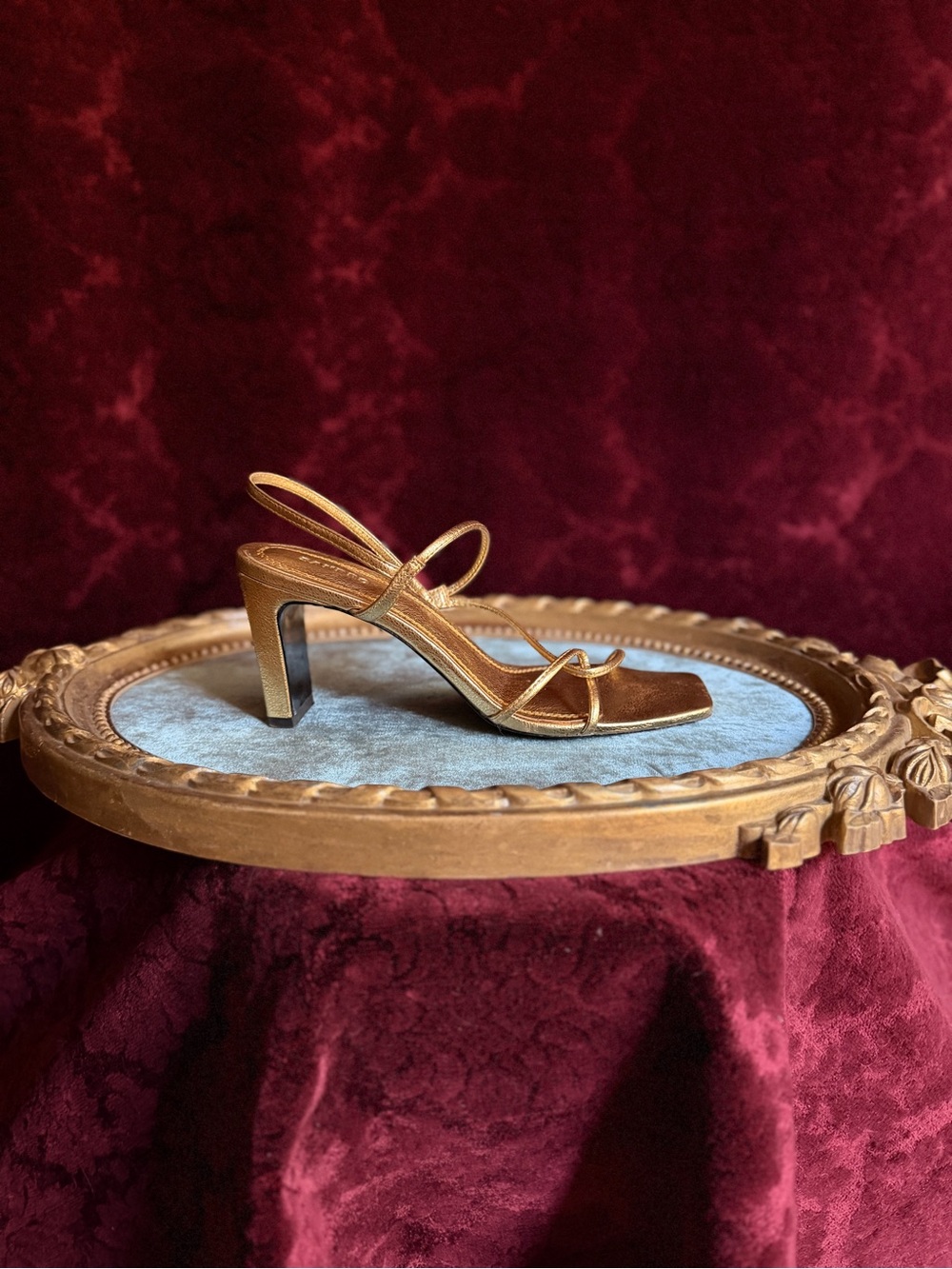 Sandro Metallic Gold Strappy Slingback Heels